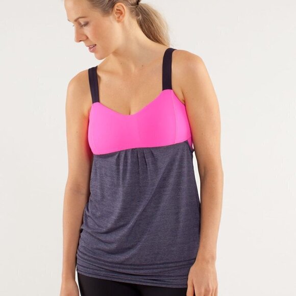 Lululemon Run: Back On Track Tank Black Swan / Raspberry Glo Light Size 6 - Picture 2 of 14